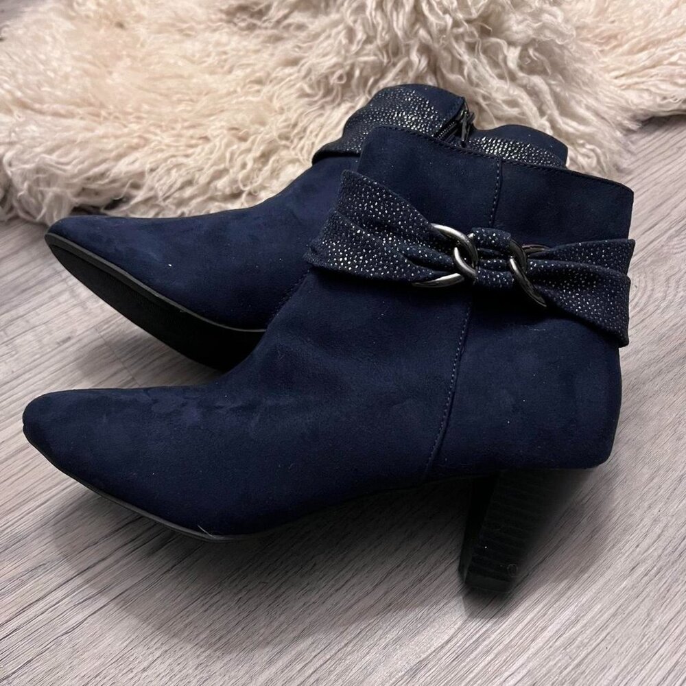 Karen Scott Women's Casee Navy Blue Dressy Heeled Booties in Size 7.5